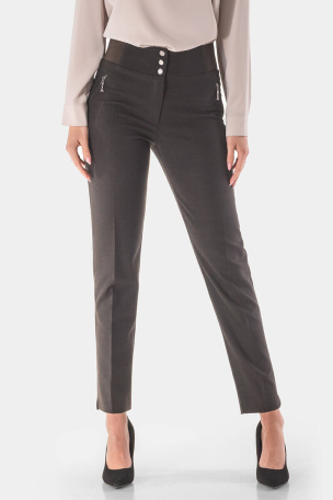 Тъмно кафяв дамски панталон 2112-21 Acun A