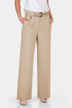 Дамски разкроен панталон с колан 2460B-02 ACUN 