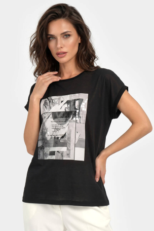 Дамска спортно-елегантна блуза с принт 351-09 JOGGY