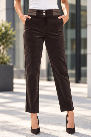 Елегантен джинсов панталон с ластичен колан 83158-21 NEYMAZ