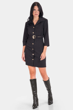 Елегантна рокля с колан 7193-09 DESIGNER