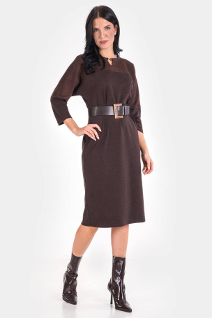 Елегантна рокля с колан 1547-21 ESITO