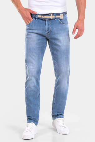 Прави мъжки дънки 6648 INDIGO Fashion