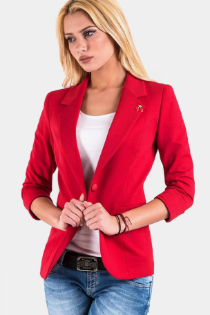 Дамско червено спортно-елегантно сако 9597 INDIGO Fashion A