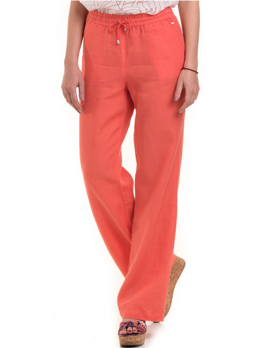 Ленен дамски панталон XINT 330 - цвят корал