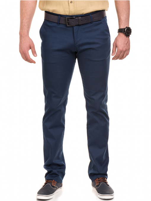 Мъжки спортно-елегантен панталон BRN 7207 - син 