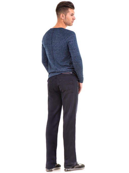 Класически мъжки панталон LACARINO с колан 2747 - тъмно син