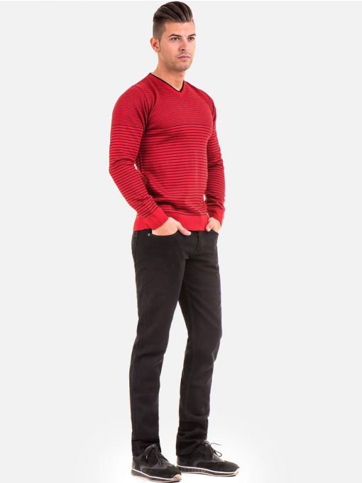 Класически мъжки панталон LACARINO с колан 3048 - черен