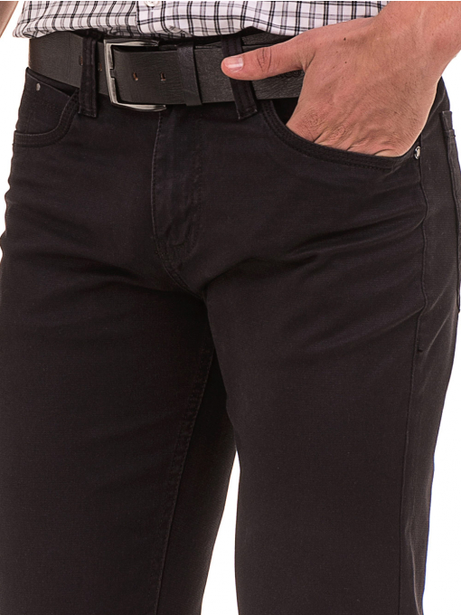Класически мъжки панталон  LACARINO с колан 3071 - тъмно сив D