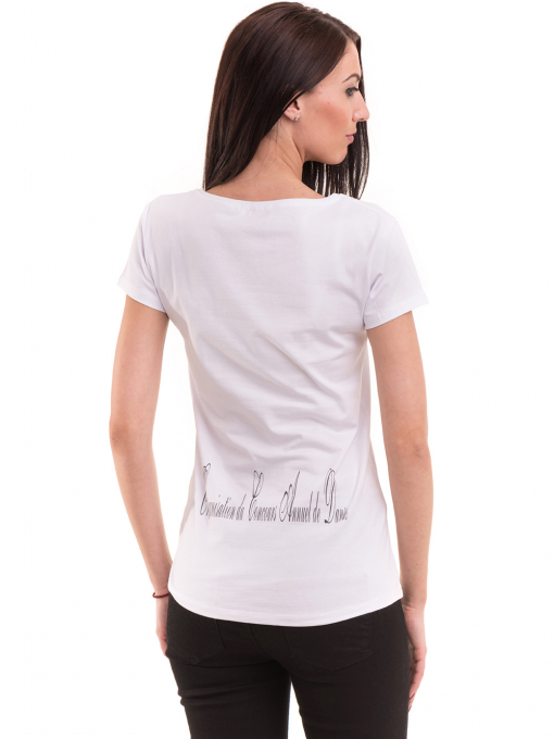 Дамска тениска с щампа LA CHICA 3351 - бяла B