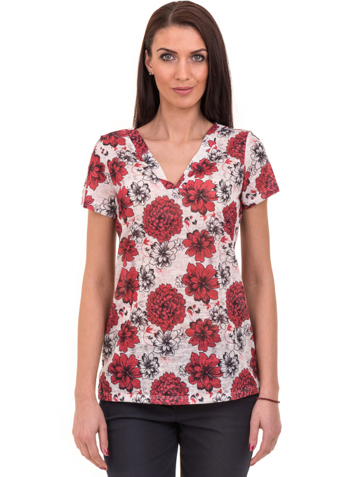 Дамска блуза с флорални мотиви KOTON 13061 - червена