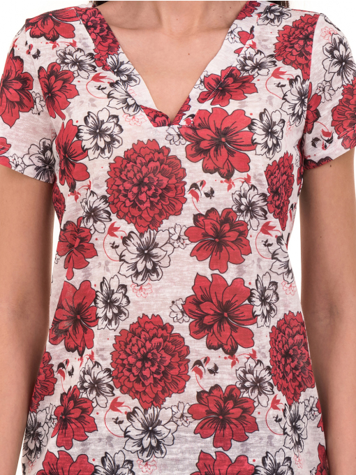 Дамска блуза с флорални мотиви KOTON 13061 - червена D