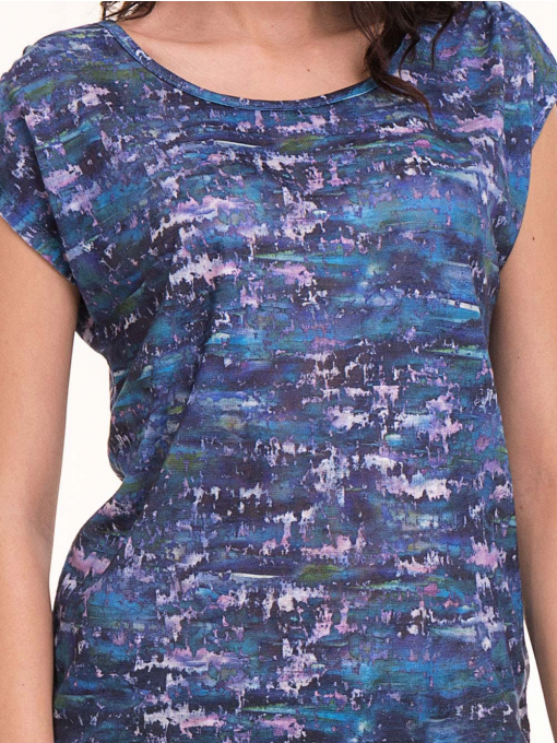 Дамска блуза с овално деколте XINT 037 - синя D
