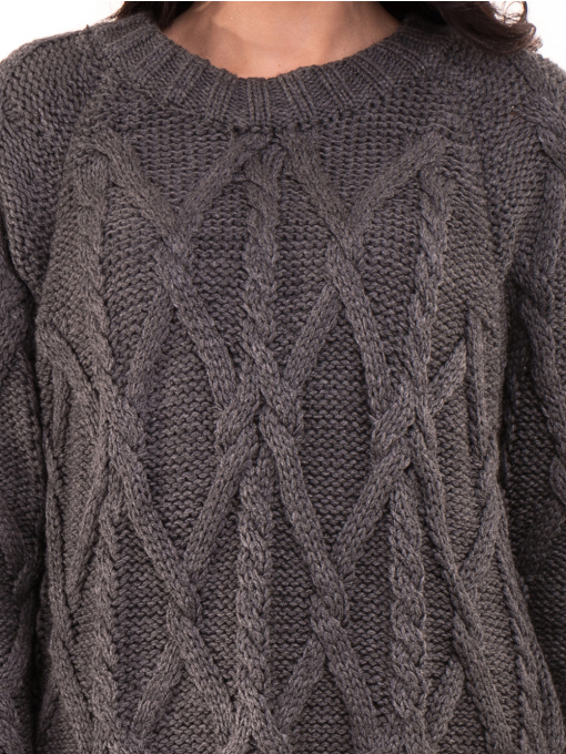 Дамско плетиво AVRILE с едра плетка 2630 - тъмно сиво D
