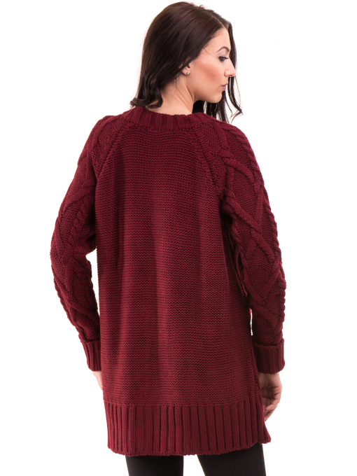 Дамско плетиво AVRILE с едра плетка 2630 -  цвят бордо B