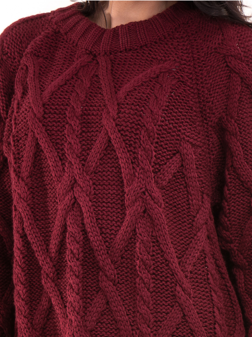 Дамско плетиво AVRILE с едра плетка 2630 -  цвят бордо D