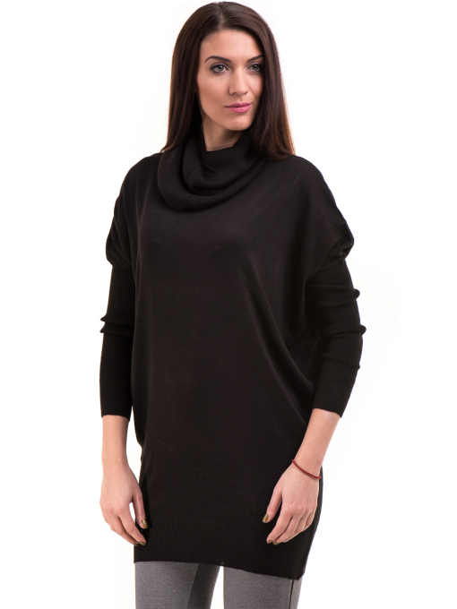 Дамска блуза AVRILE с шал яка 80166 - черна
