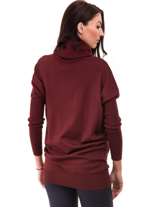 Дамска блуза AVRILE с шал яка 80166 - цвят бордо  B