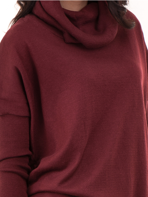 Дамска блуза AVRILE с шал яка 80166 - цвят бордо D