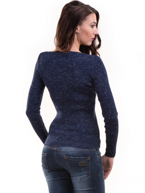 Дамска блуза AVRILE с V-образно деколте 90112 - тъмно синя B