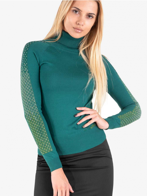 Дамска зелена поло блуза 10815 INDIGO Fashion