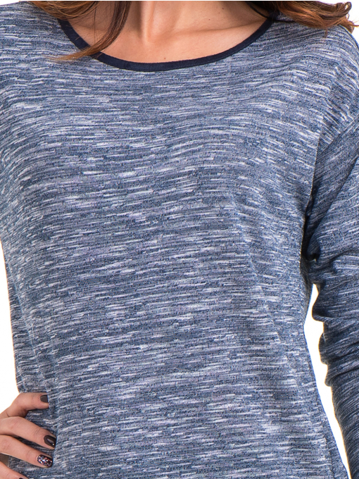 Дамска блуза с овално деколте XINT 118 - синя D