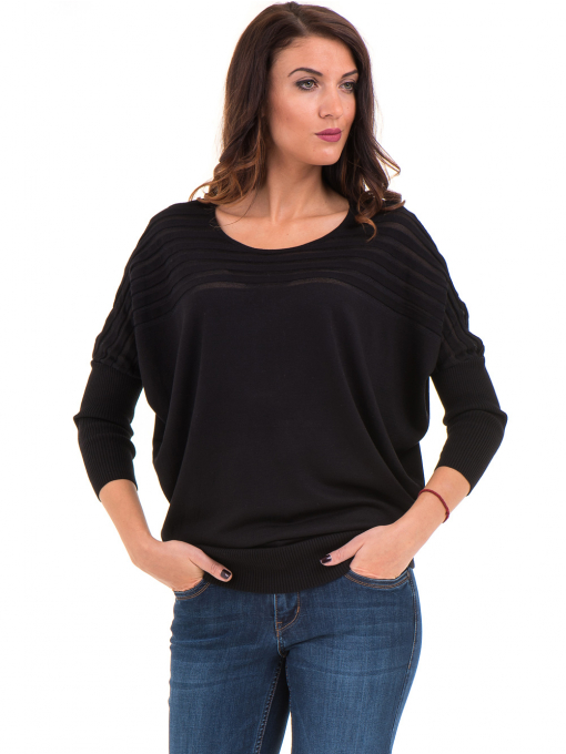 Дамска блуза с прилеп ръкав XINT 299 - черна
