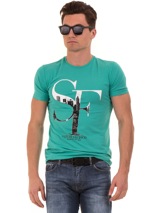 Мъжка тениска с щампа MCL 22614 - зелена