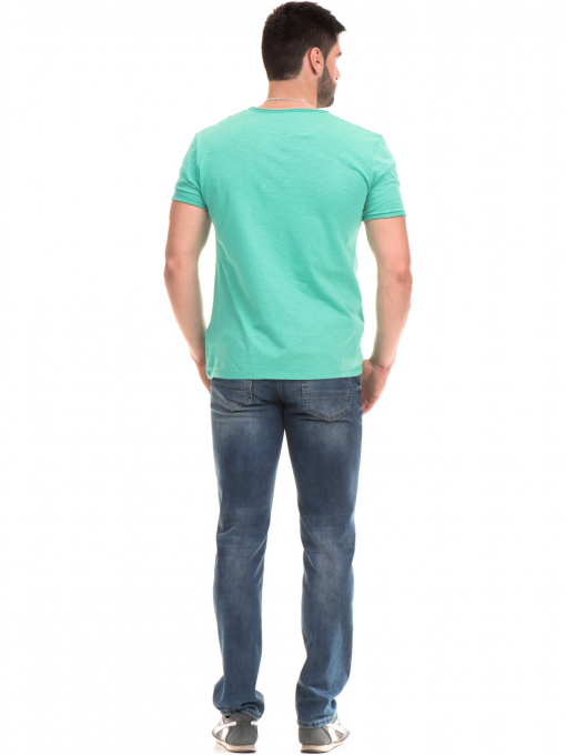 Мъжка памучна тениска с щампа MCL 23837 - зелена E