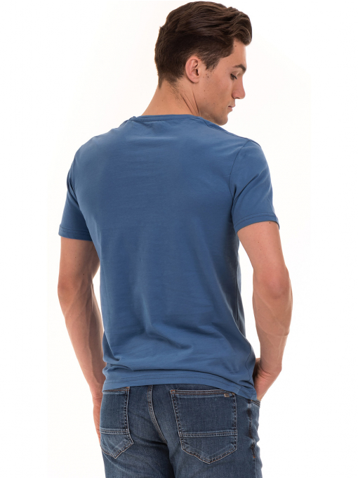 Мъжка памучна тениска с къс ръкав RELAX 26060 - синя B