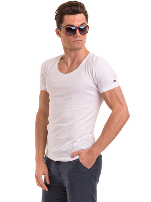 Мъжка вталена тениска VIGOSS 60028 - бяла
