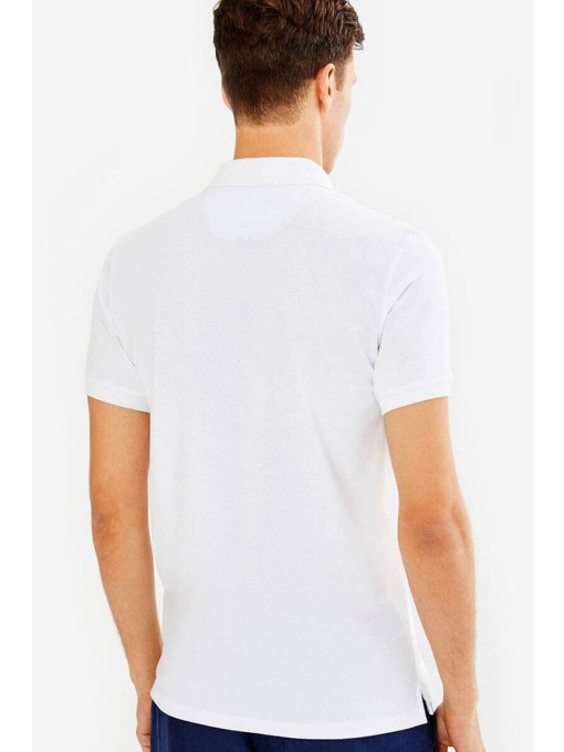 Мъжка памучна блуза с къс ръкав - бяла  | INDIGO Fashion - 1
