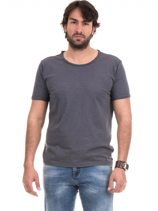 Мъжка памучна тениска с къс ръкав XINT 975 - сива