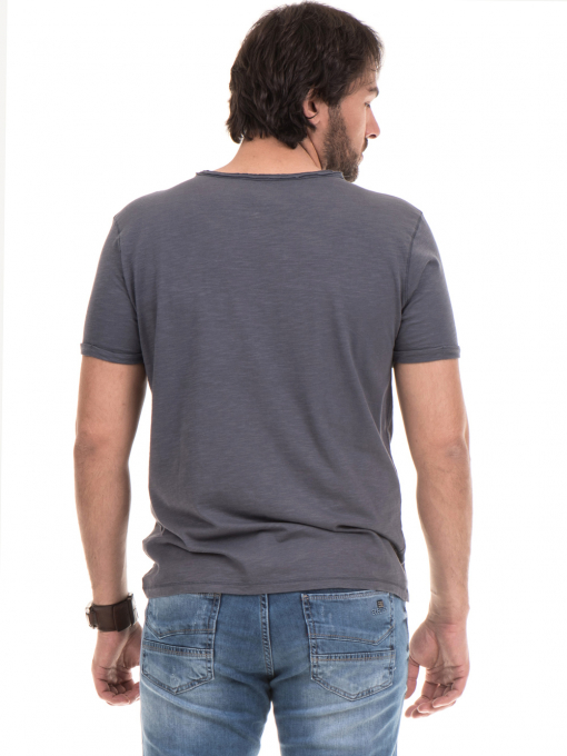 Мъжка памучна тениска с къс ръкав XINT 975 - сива B