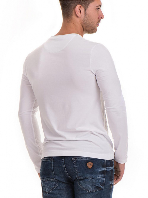 Мъжка спортна блуза с щампа MCL 29163 - бяла