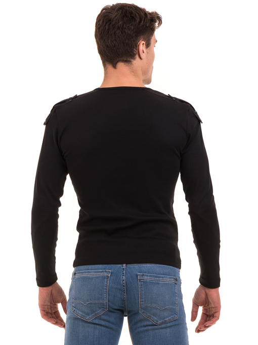 Мъжка спортна блуза с щампа VIGOSS 683 - черна B