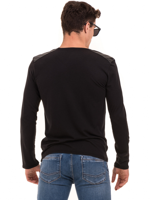 Мъжка блуза  с щампа XINT 633 - черна B