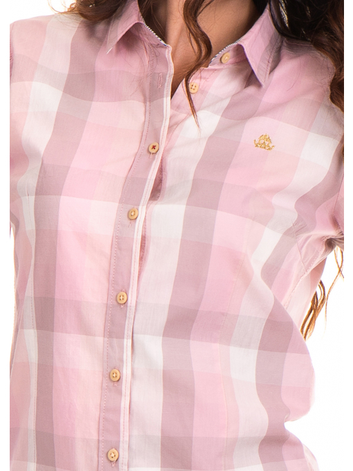 Карирана вталена дамска риза RIV/SD 20160 - светло розова D