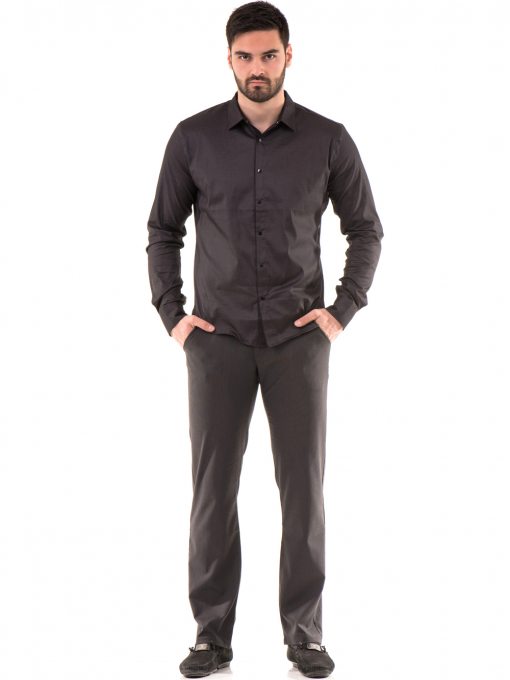 Мъжка риза SEMCO с класическа яка - цвят антрацит 70702 INDIGO Fashion
