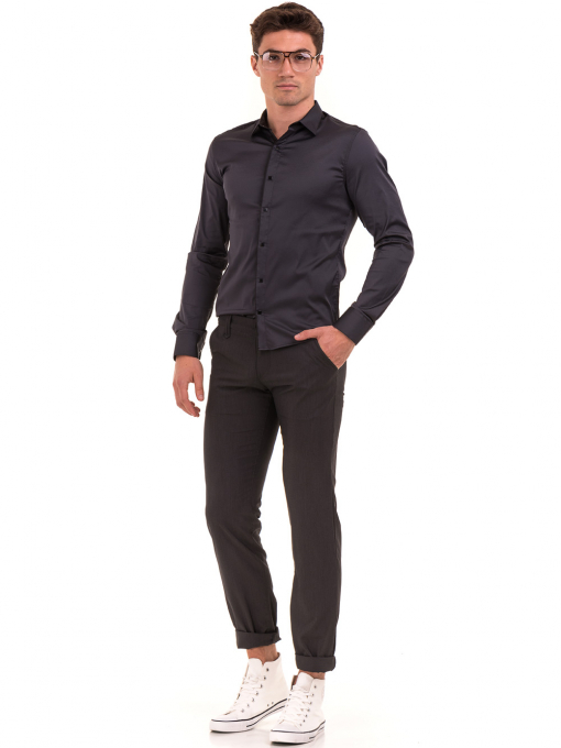Мъжки спортно елегантен панталон VIGOSS 37066 - тъмно сив C1