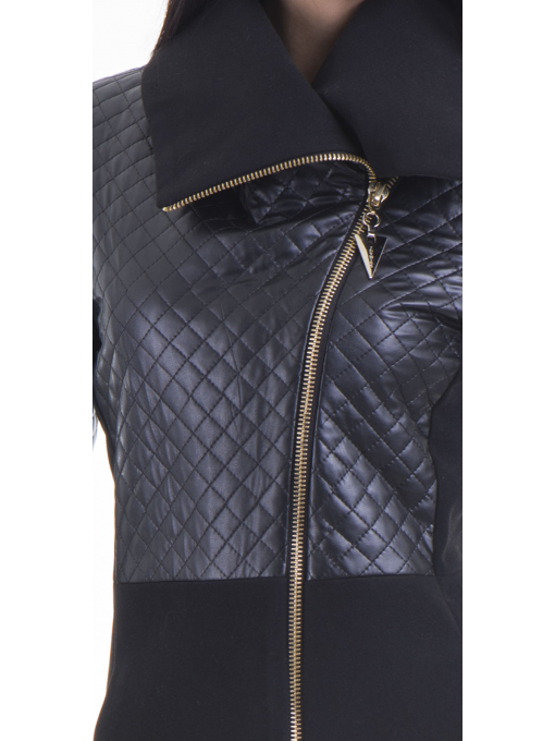 Елегантно вталено дамско палто JOY MISS 70571 - черно D