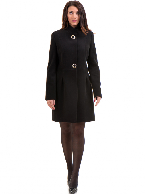 Класическо елегантно дамско палто MODE CLASS 4089 - черно C