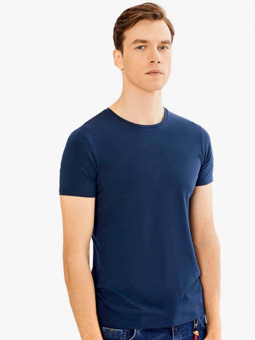 Тъмносиня мъжка тениска 501363 от INDIGO Fashion - 3