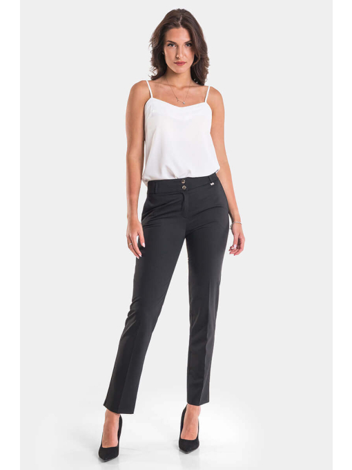 Елегантен черен дамски панталон 9574 | INDIGO Fashion - 2