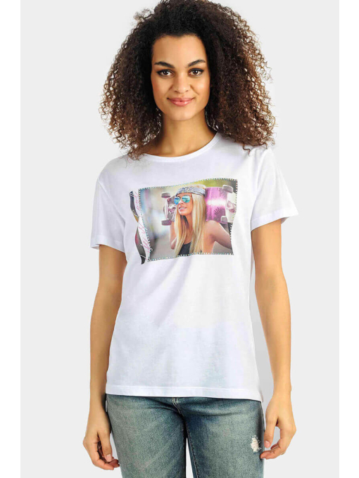 Бяла дамска тениска | INDIGO Fashion - 1