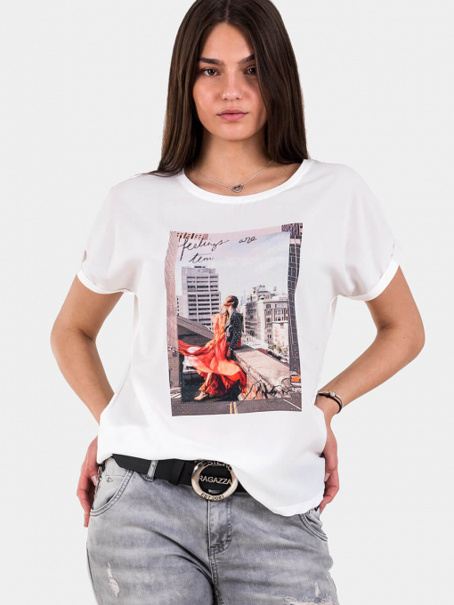 Дамска блуза екрю | INDIGO Fashion - 2