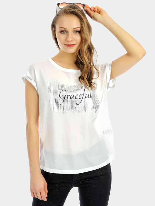 Бяла дамска блуза INDIGO Fashion - 2