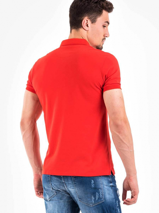 Мъжка памучна блуза с къс ръкав - червена | INDIGO Fashion - 1