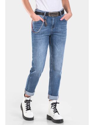 Бойфренд дамски дънки 6402-76 INDIGO Fashion