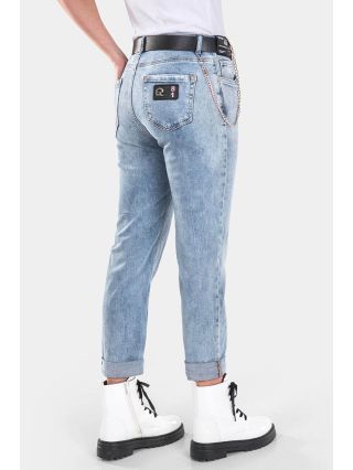 Бойфренд дамски дънки 6412-74 INDIGO Fashion B